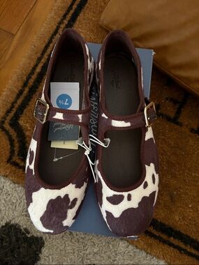 NWT cow print flats
